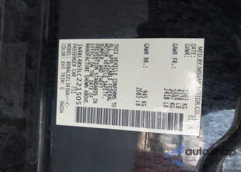 2020 Nissan Altima S Fwd from USA, damaged, VIN 1N4BL4BV3LC221505